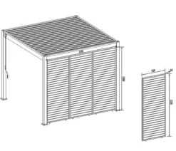 Weide Horizontales Seitenwand-Paneel, Holzoptik, ca. B93/H236 cm