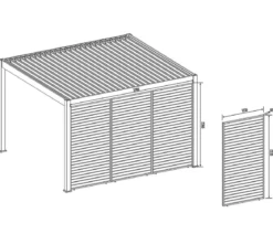 Weide Horizontales Seitenwand-Paneel, Holzoptik, ca. B123/H236 cm