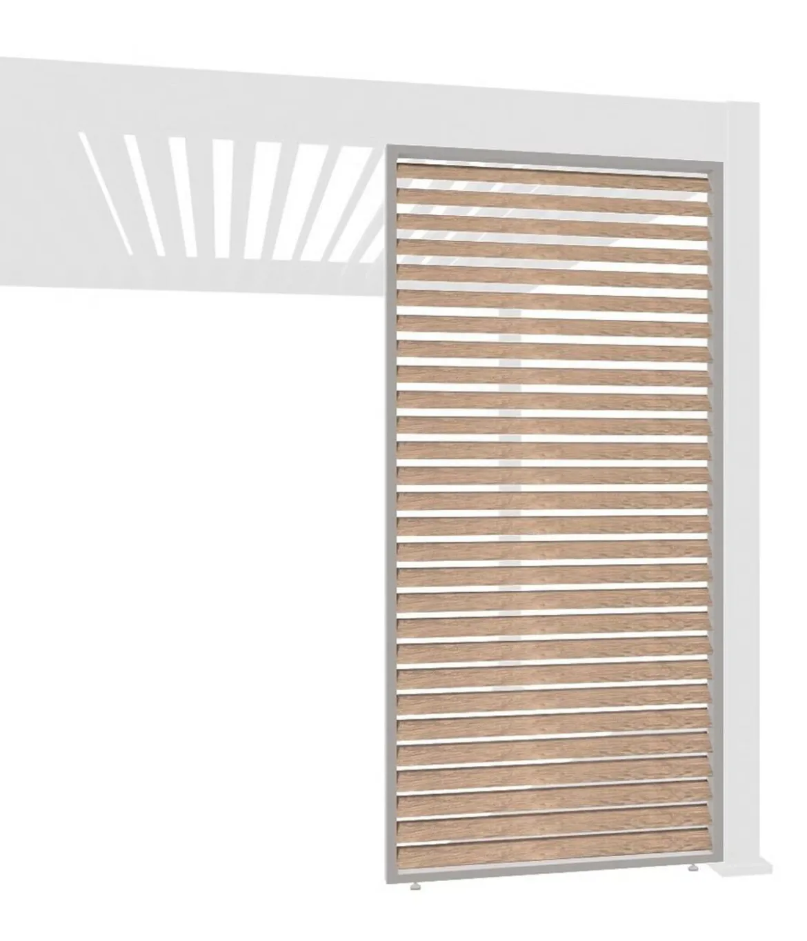 Weide Horizontales Seitenwand-Paneel, Holzoptik, ca. B123/H236 cm