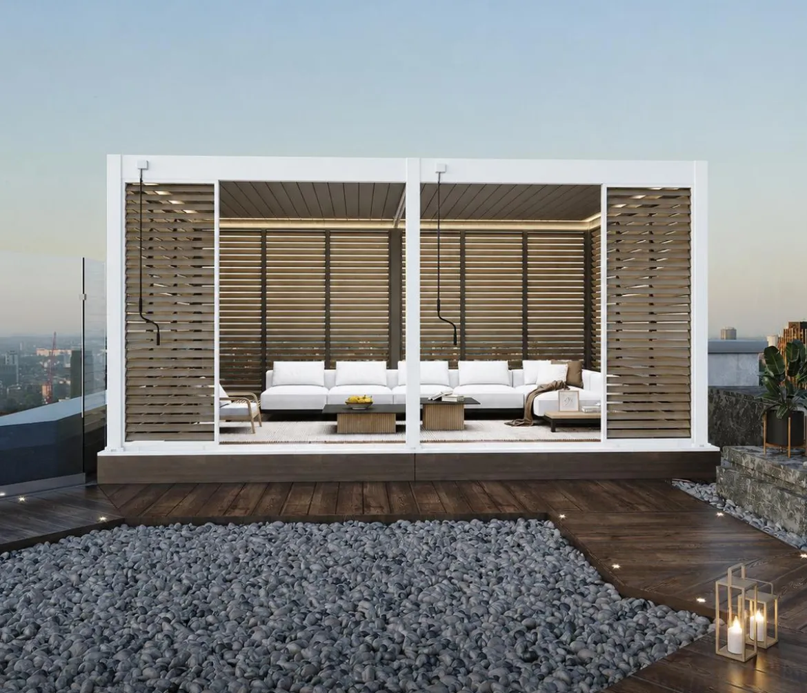 Weide Horizontales Seitenwand-Paneel, Holzoptik, ca. B123/H236 cm