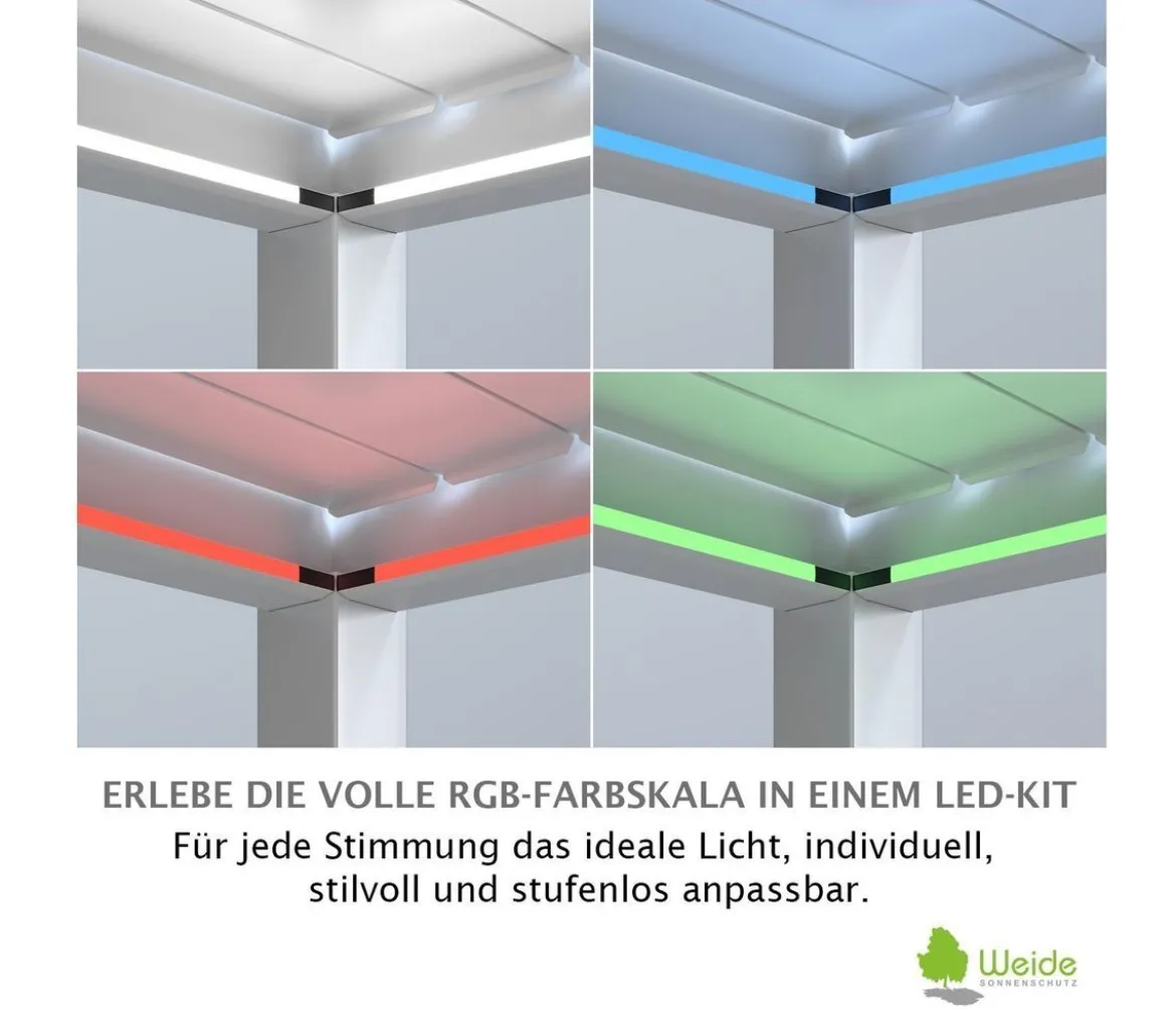Weide LED-Kit für Wandpergola, 3 x 5,3 m