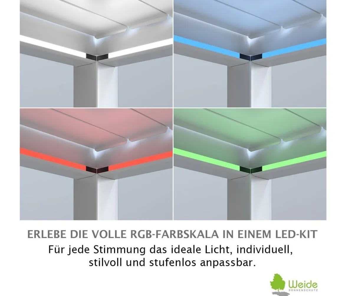 Weide LED-Kit für Wandpergola, 3 x 6 m