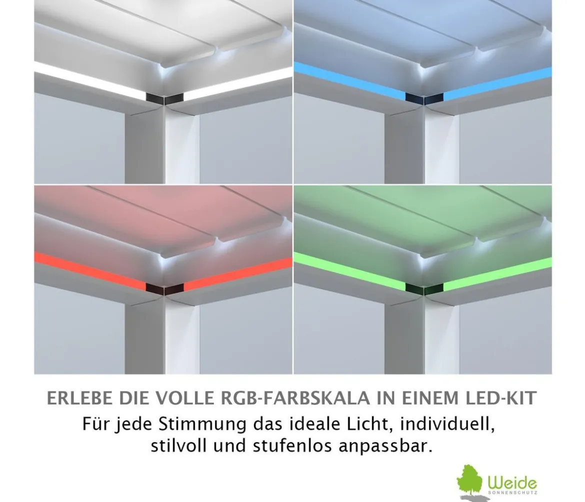 Weide LED-Kit für Wandpergola, 4 x 8 m