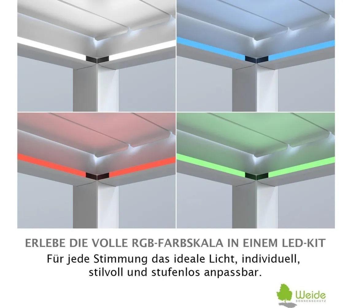 Weide LED-Kit für Wandpergola, 3 x 3 m