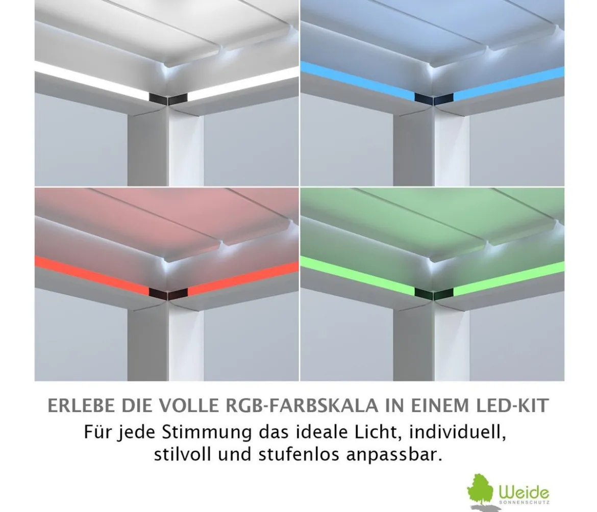 Weide LED-Kit für Wandpergola, 3 x 4 m