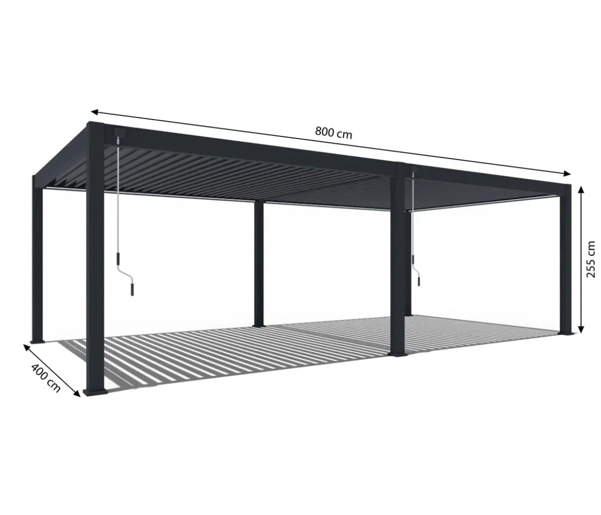 Weide Pergola Deluxe Plus 4x8, ca. B800/H255/T400 cm