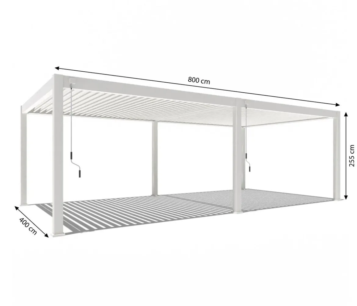 Weide Pergola Deluxe Plus 4x8, ca. B800/H255/T400 cm