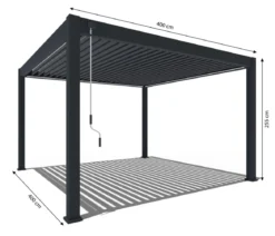 Weide Pergola Deluxe Plus 4x4, ca. B400/H255/T400 cm