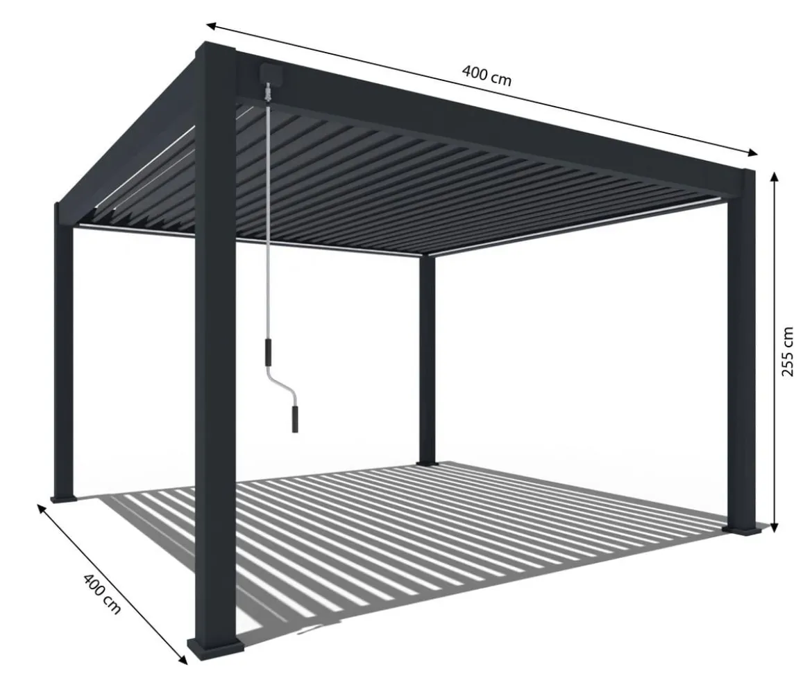 Weide Pergola Deluxe Plus 4x4, ca. B400/H255/T400 cm