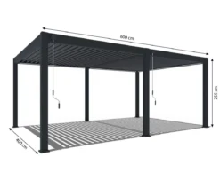 Weide Pergola Deluxe Plus 4x6, ca. B600/H255/T400 cm