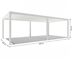 Weide Pergola LED E-Deluxe Plus 4x8, ca. B800/H255/T400 cm