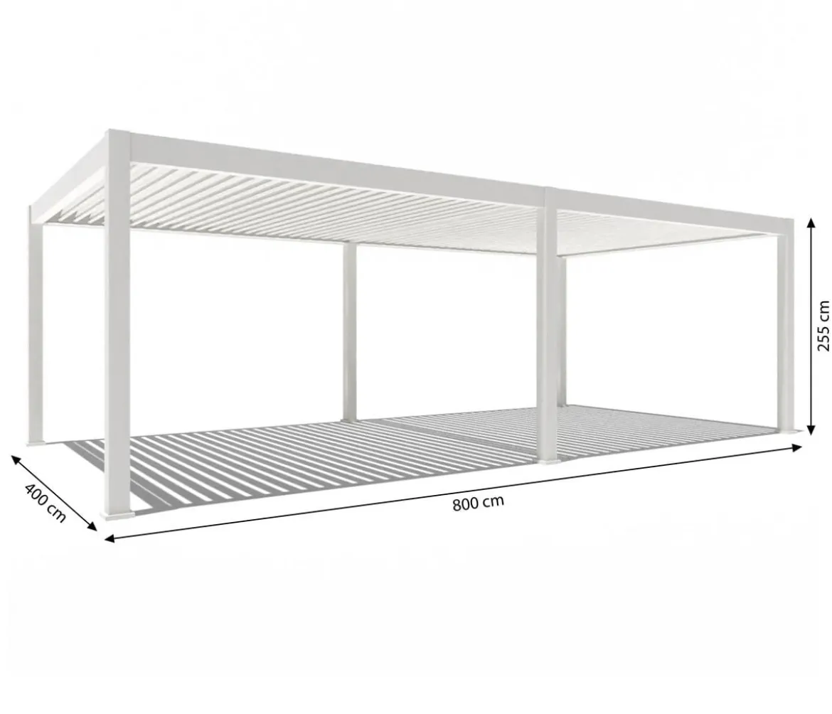 Weide Pergola LED E-Deluxe Plus 4x8, ca. B800/H255/T400 cm