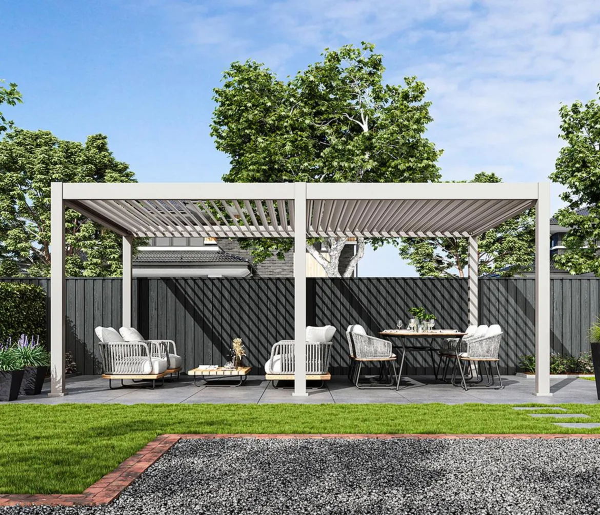 Weide Pergola LED E-Deluxe Plus 4x6, ca. B600/H255/T400 cm
