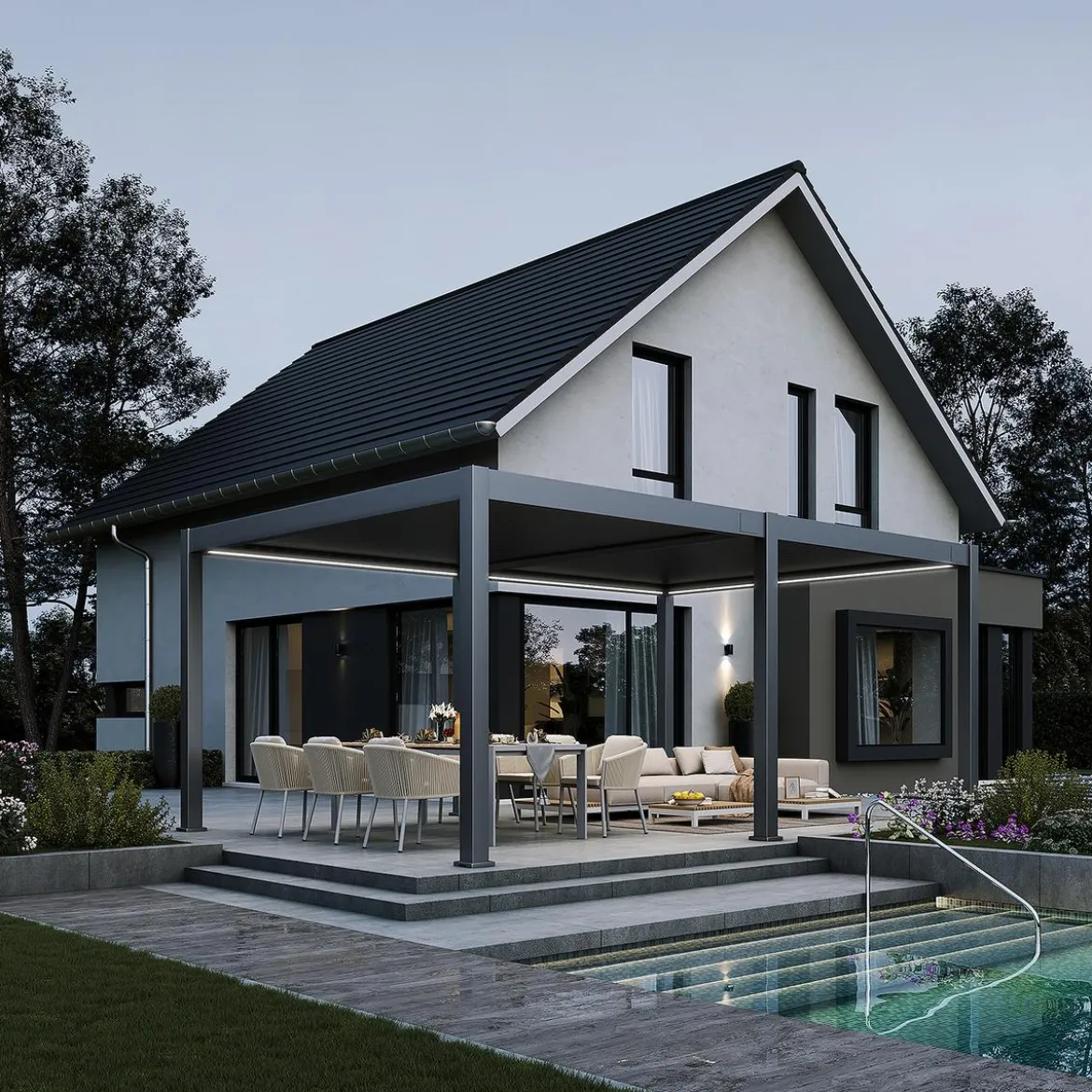 Weide Pergola LED E-Deluxe Plus 4x6, ca. B600/H255/T400 cm
