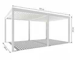 Weide Pergola LED E-Deluxe 3,6x5,3, ca. B530/H255/T360 cm