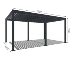 Weide Pergola LED E-Deluxe 3,6x5,3, ca. B530/H255/T360 cm