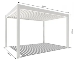 Weide Pergola LED E-Deluxe 3x4, ca. B400/H255/T300 cm
