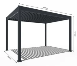 Weide Pergola LED E-Deluxe 3x4, ca. B400/H255/T300 cm