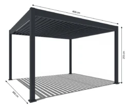 Weide Pergola LED E-Deluxe 3,6x4, ca. B400/H255/T360 cm