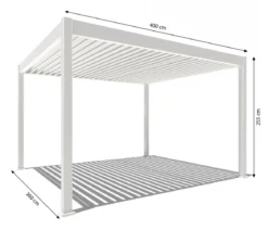 Weide Pergola LED E-Deluxe 3,6x4, ca. B400/H255/T360 cm