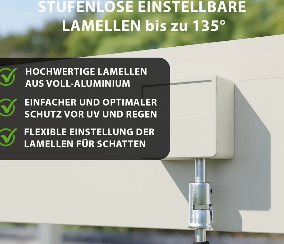 Weide Pergola LED E-Deluxe 3,6x7,2, ca. B720/H255/T360 cm