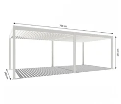 Weide Pergola LED E-Deluxe 3,6x7,2, ca. B720/H255/T360 cm