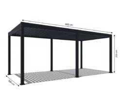 Weide Pergola LED E-Deluxe 3x6, ca. B600/H255/T300 cm