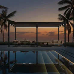 Weide Pergola LED E-Deluxe 3x6, ca. B600/H255/T300 cm