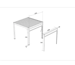 Weide Sonnenrollo für Deluxe/Classic Pergola, ca. B300 cm