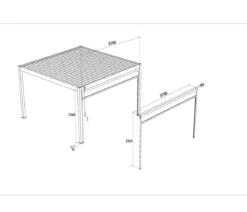 Weide Sonnenrollo für Deluxe/Classic Pergola, ca. B400 cm