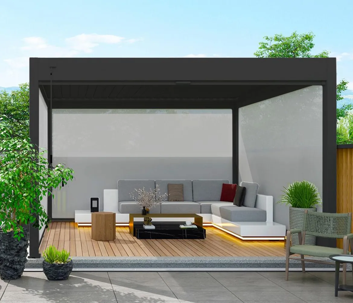 Weide Sonnenrollo für Deluxe Pergola, ca. B265 cm