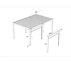 Weide Sonnenrollo für Deluxe Pergola, ca. B265 cm
