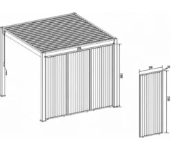 Weide Vertikales Seitenwand-Paneel, ca. B93/H236 cm