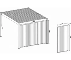 Weide Vertikales Seitenwand-Paneel, ca. B113/H236 cm