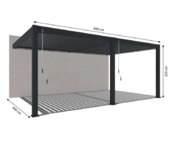 Weide Wand-Pergola Deluxe Plus 4x6, ca. B600/H255/T400 cm