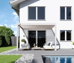 Weide Wand-Pergola Deluxe 3x3.6 Voll-Alu, ca. B360/H255/T300 cm