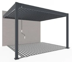 Weide Wand-Pergola Deluxe 3x3.6 Voll-Alu, ca. B360/H255/T300 cm