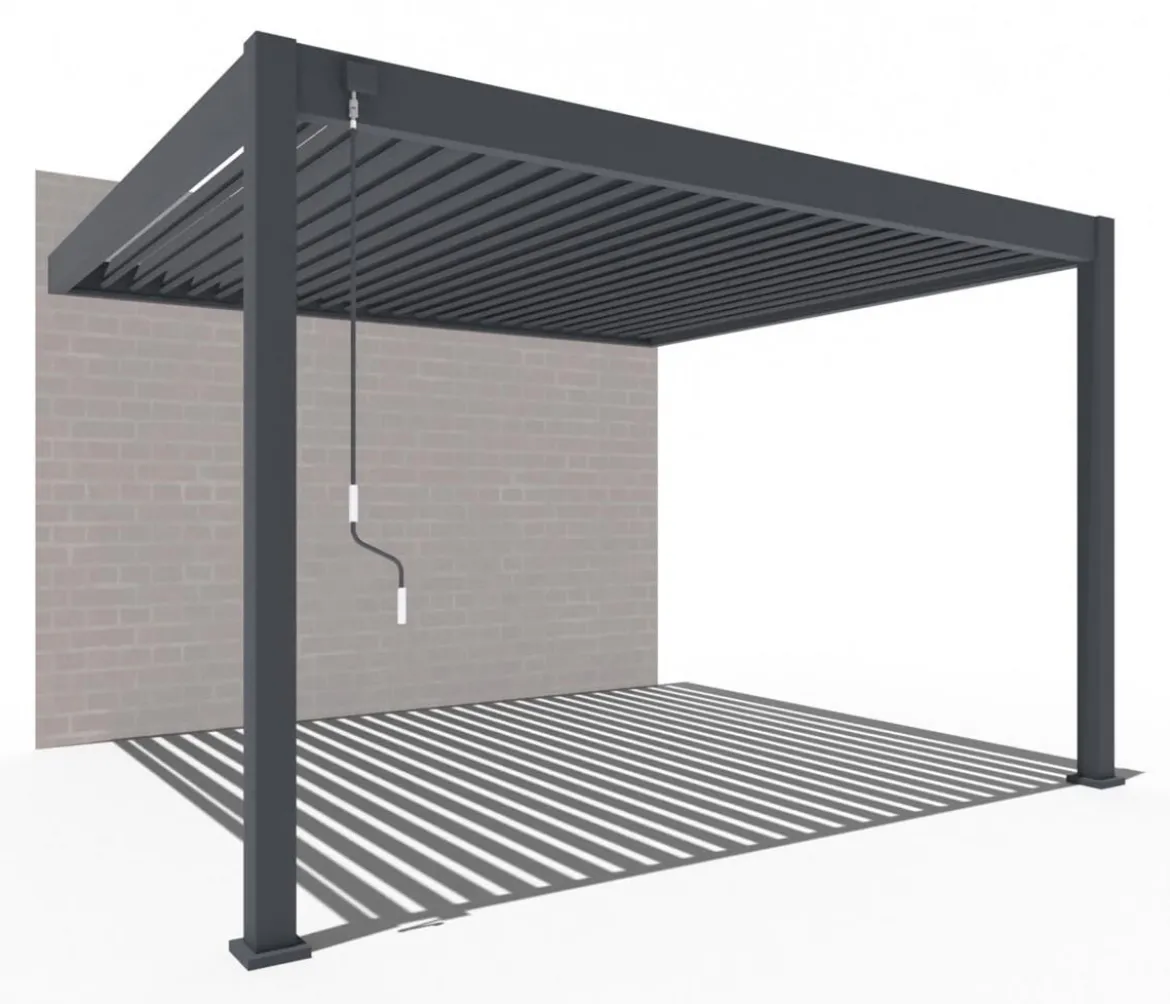 Weide Wand-Pergola Deluxe 3x3.6 Voll-Alu, ca. B360/H255/T300 cm