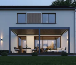 Weide Wand-Pergola LED E-Deluxe Plus 4x6, ca. B600/H255/T400 cm