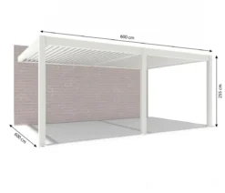 Weide Wand-Pergola LED E-Deluxe Plus 4x6, ca. B600/H255/T400 cm