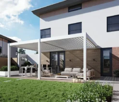Weide Wand-Pergola LED E-Deluxe Plus 4x6, ca. B600/H255/T400 cm