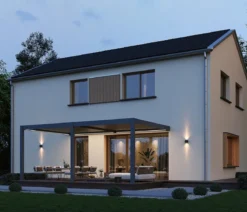 Weide Wand-Pergola LED E-Deluxe Plus 4x6, ca. B600/H255/T400 cm