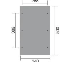 Weka Carport 611, ca. B358/H270/T500 cm