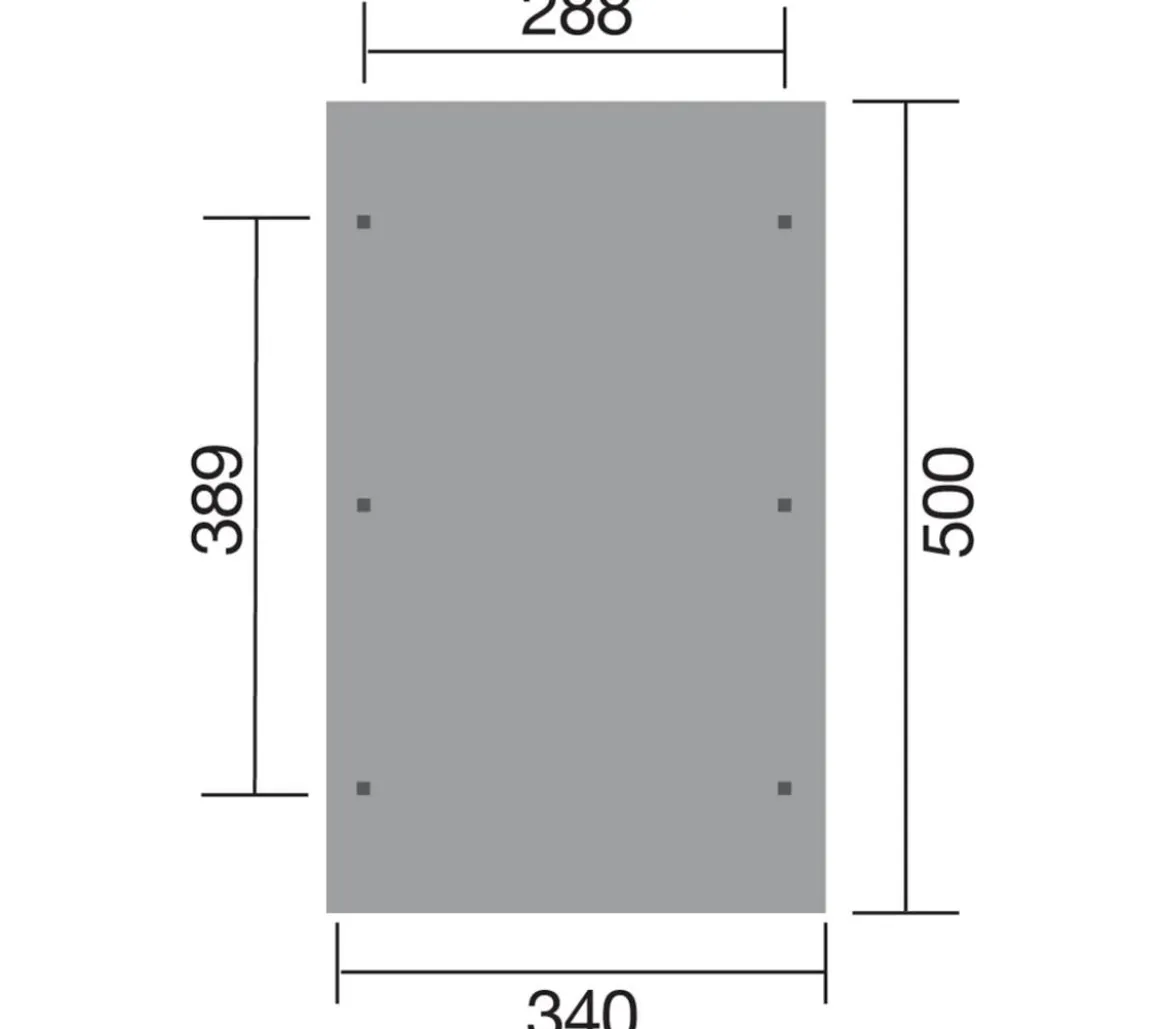 Weka Carport 611, ca. B358/H270/T500 cm