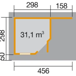Weka Designhaus 213 A+ Gr. 2, ca. B500/H259/T339 cm