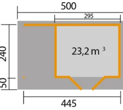 Weka Designhaus 126 A, Gr. 1, ca. B500/H225/T316 cm