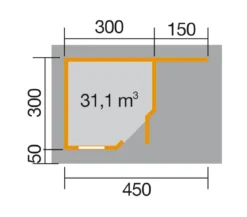Weka Designhaus 213 A Gr.2, ca. B501/H237/T338 cm