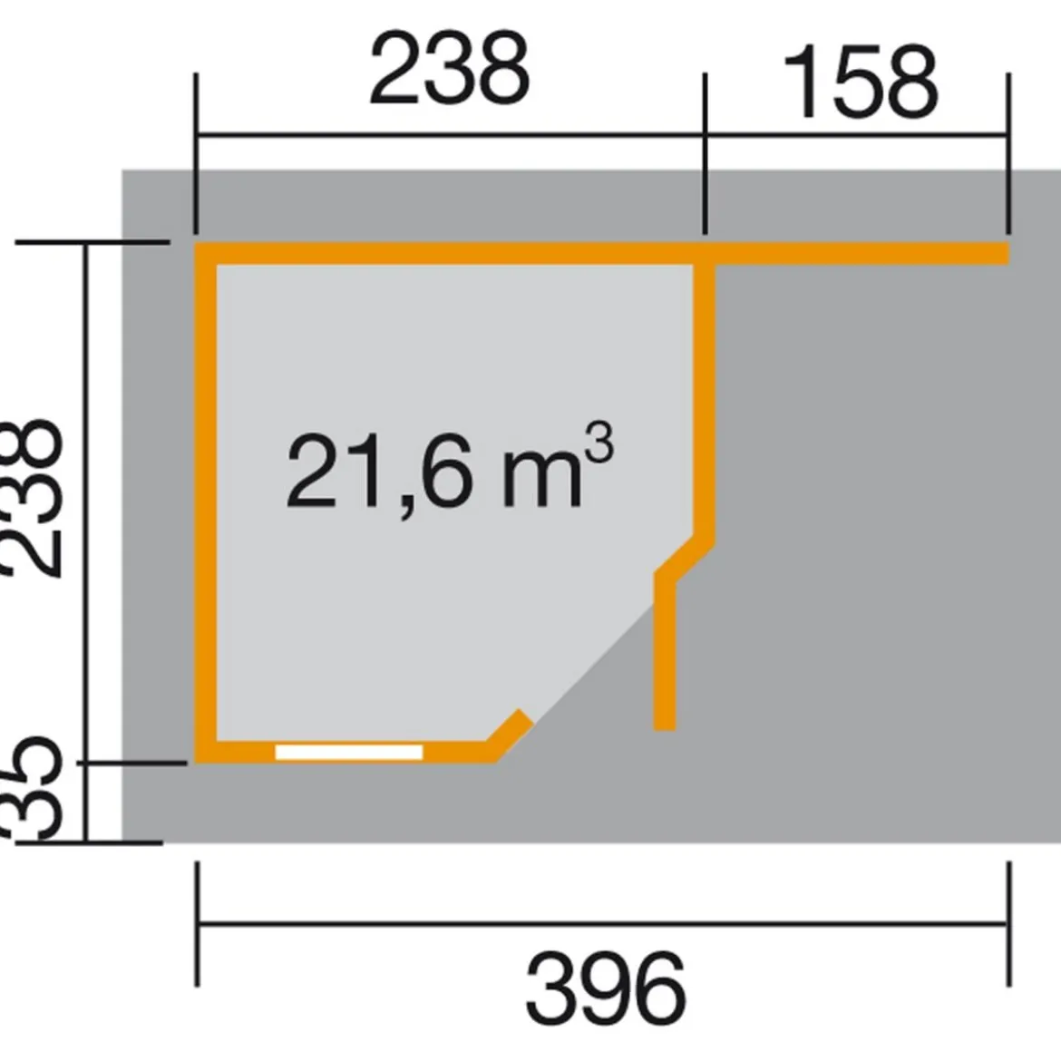 Weka Designhaus 213 A+ Gr. 1, ca. B436/H259/T278 cm