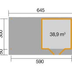 Weka Designhaus 126 B+ Gr. 2, ca. B645/H247/T377 cm