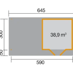 Weka Designhaus 126 B+ Gr. 2, ca. B645/H247/T377 cm